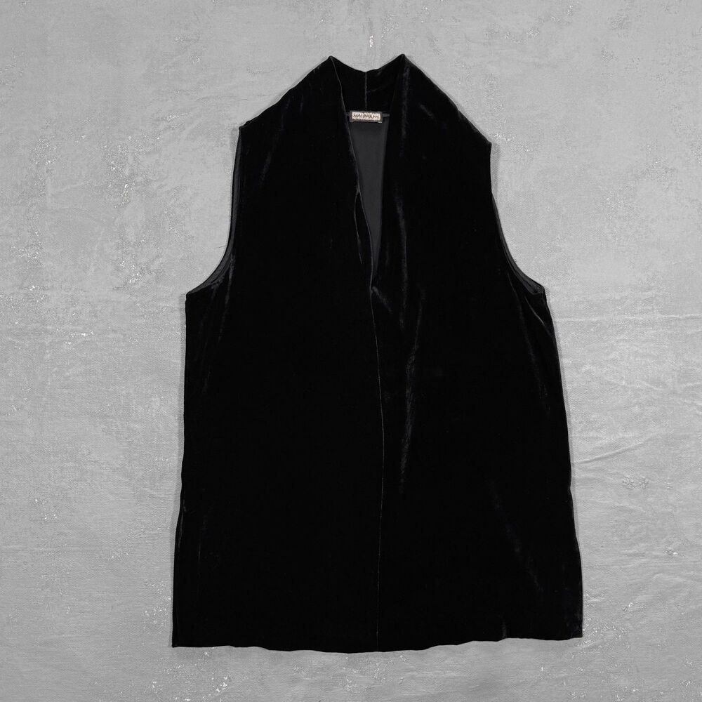 Maliparmi Black Silk & Viscose Blend Velvet Sleeveless Top Size 44, Medium